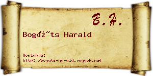 Bogáts Harald névjegykártya